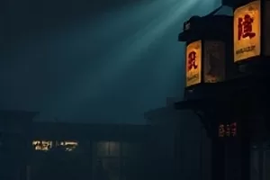 《木器店谜案》海报,木屑与刨子放在工作台上