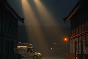 《雨季来客》海报,门口的三把颜色不同的伞
